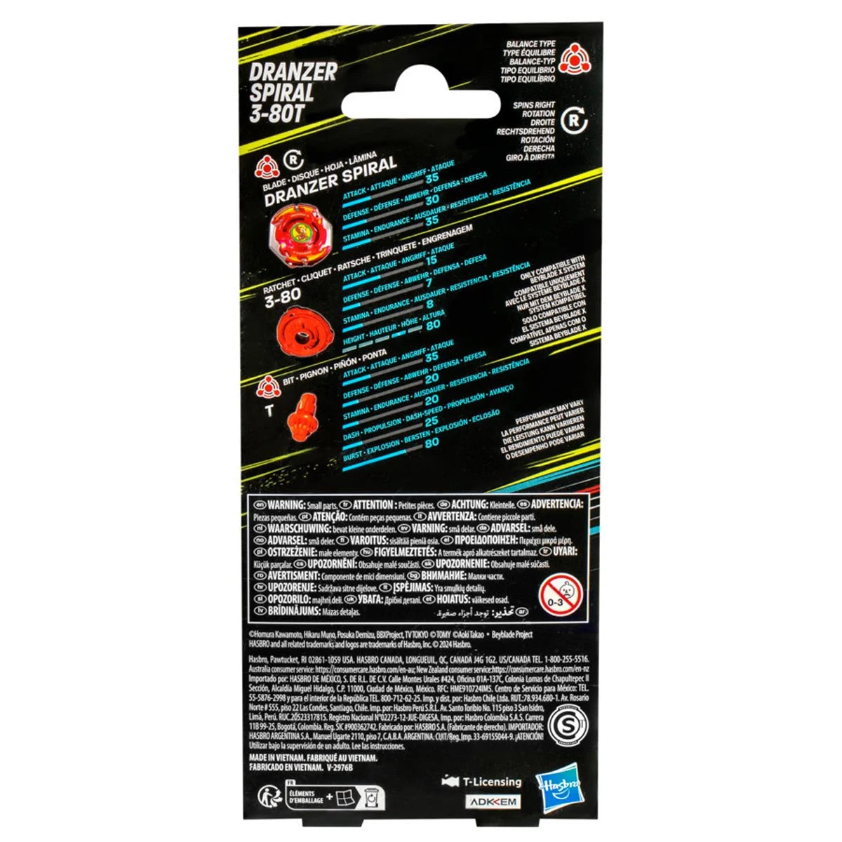 Beyblade X Dranzer Spiral 3-80T Anniversary X-Over Balance Type Right-Spinning Top and Launcher